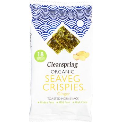 Seaveg crispies ginger (gember) van Clearspring, 16 x 4 g